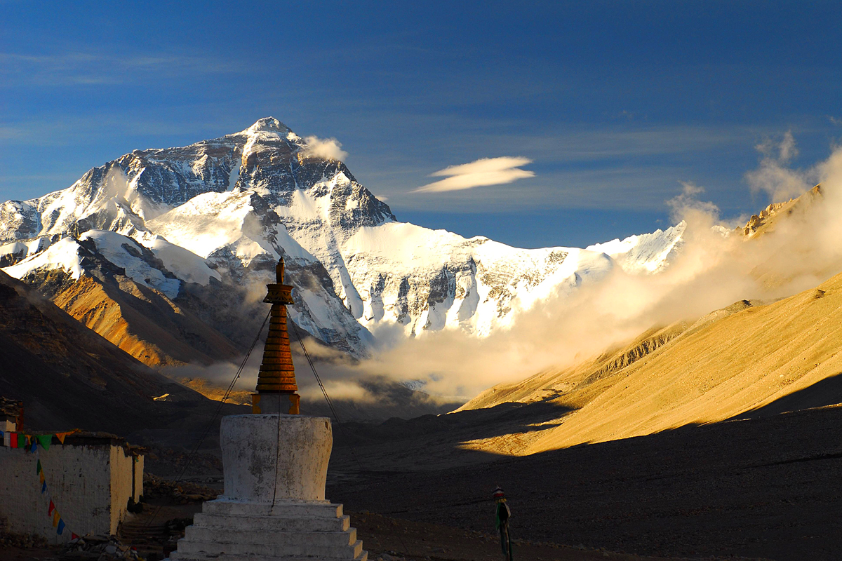 Rongbuk Kloster und Everest