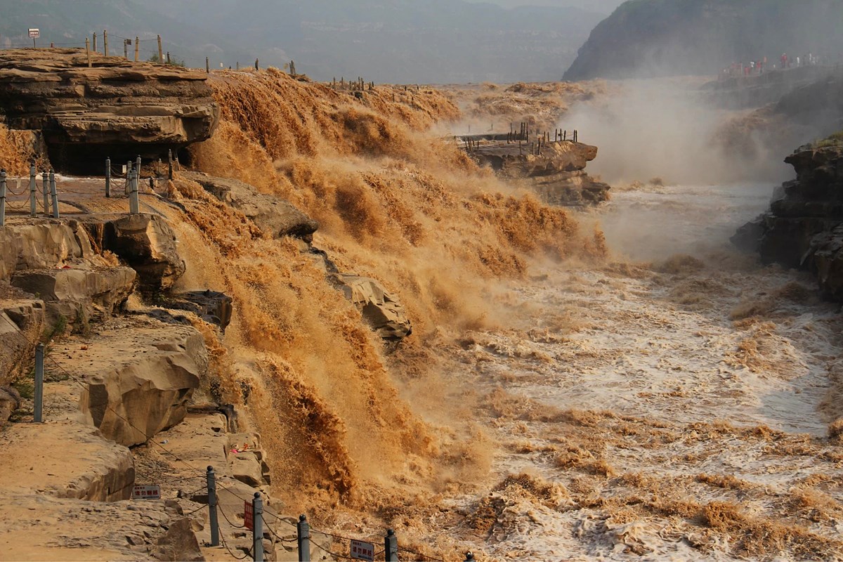 Hukou Wasserfall auf dem Gelben Fluss (Huang He)