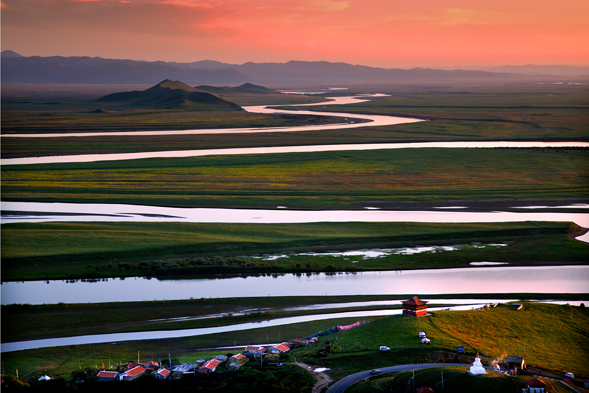 Erste Abbiegung des Gelben Flusses (Huang He) in Tangke