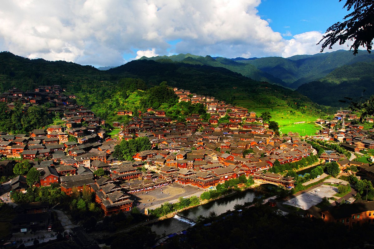 Xijiang - Qianhu (1000-Familien) Dorf der Miao Minorität